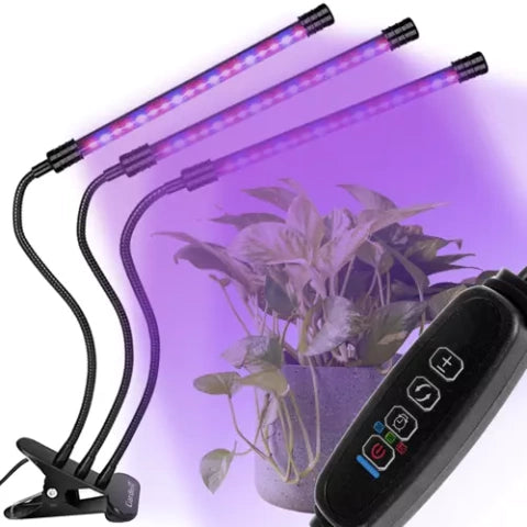 Lampa cu 3 tije pentru cresterea plantelor de interior, Zola®, nu emana caldura, 20 leduri pe tija,2 culori, inclinare 180 grade, prindere cu clips, reglare intensitate Lampa cu 3 tije pentru cresterea plantelor de interior, Zola®, nu emana caldura, 20 leduri pe tija,2 culori, inclinare 180 grade, prindere cu clips, reglare intensitate